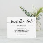 Elegant Modern Black and White Wedding Save The Date (Staand voorkant)