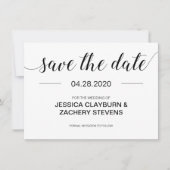 Elegant Modern Black and White Wedding Save The Date (Voorkant)