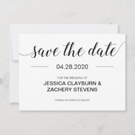 Elegant Modern Black and White Wedding Save The Date