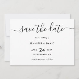 Elegant Modern Black and White Wedding Save The Date