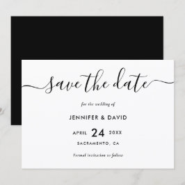 Elegant Modern Black and White Wedding Save The Date