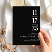 Elegant Modern Black and White Wedding Save The Date