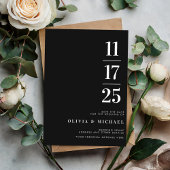 Elegant Modern Black and White Wedding Save The Date