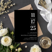 Elegant Modern Black and White Wedding Save The Date