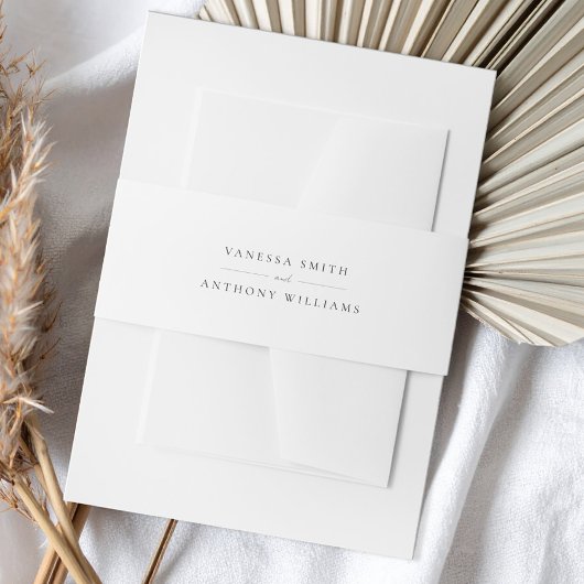 Elegant Modern Black and White Wedding Uitnodigingen Wikkel