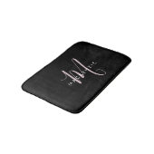 Elegant Modern Black Blush Pink Script Monogram Badmat (Gekanteld)