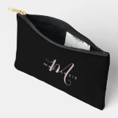 Elegant Modern Black Blush Pink Script Monogram Etui (Open)