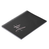 Elegant Modern Black Blush Pink Script Monogram Notitieboek (Linkerzijde)