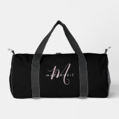 Elegant Modern Black Blush Pink Script Monogram Plunjezak (Voorkant)