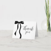 Elegant Modern Black Bow Birthday Bedankkaart (Voorkant)