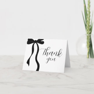 Elegant Modern Black Bow Birthday Bedankkaart