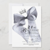 Elegant Modern Black Bow Birthday Party  Kaart (Voorkant)