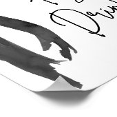 Elegant Modern Black Bow Voedsel en Drinken Teken Poster (Hoek)