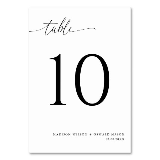 Elegant Modern Black Calligraphy Wedding 10 Kaart (Voorkant)