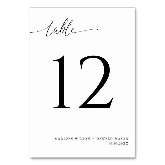 Elegant Modern Black Calligraphy Wedding 12 Kaart (Achterkant)