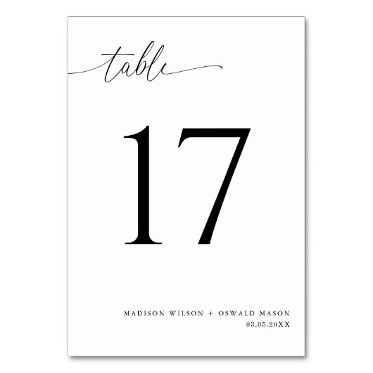 Elegant Modern Black Calligraphy Wedding 17 Kaart (Voorkant)