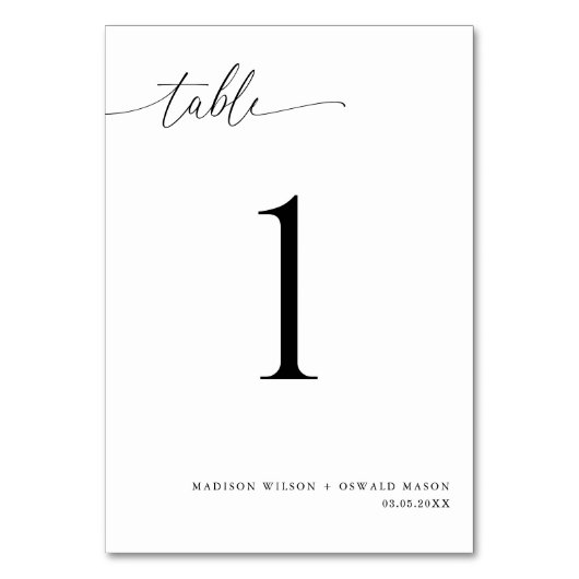 Elegant Modern Black Calligraphy Wedding 1 Kaart (Voorkant)