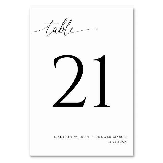 Elegant Modern Black Calligraphy Wedding 21 Kaart (Voorkant)