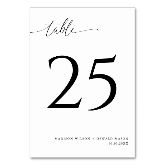 Elegant Modern Black Calligraphy Wedding 25 Kaart (Voorkant)