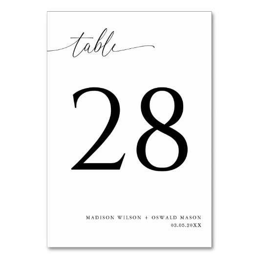 Elegant Modern Black Calligraphy Wedding 28 Kaart (Achterkant)