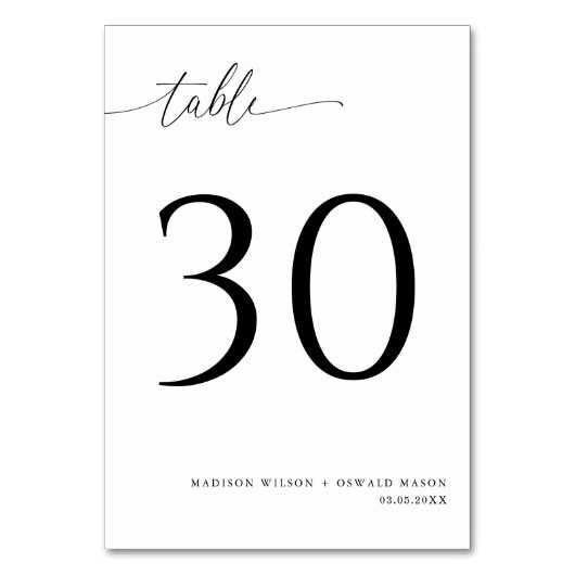 Elegant Modern Black Calligraphy Wedding 30 Kaart (Achterkant)