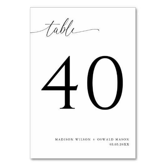 Elegant Modern Black Calligraphy Wedding 40 Kaart (Voorkant)