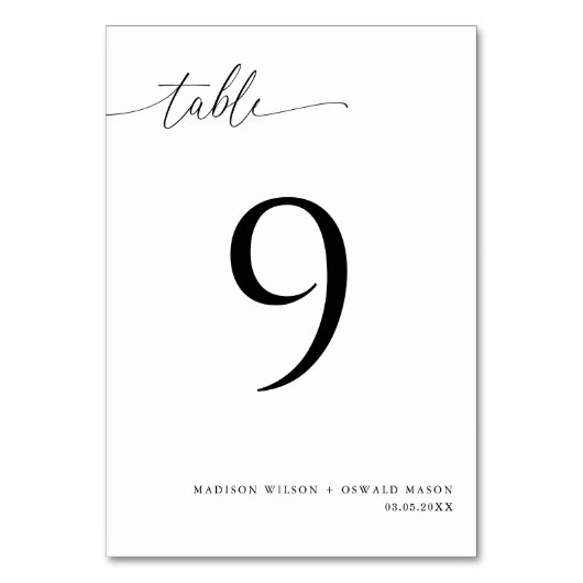 Elegant Modern Black Calligraphy Wedding 9 Kaart (Voorkant)