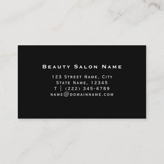 Elegant Modern Black Chic Visitekaartje (Achterkant)