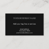 Elegant Modern Black Custom Floral Photo Template  Visitekaartje (Achterkant)