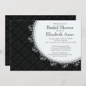 Elegant Modern Black Damask Vrijgezellenfeest Kaart (Voorkant / Achterkant)