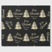 Elegant Modern Black en Gold Kerstmis Cadeaupapier (Vlak)