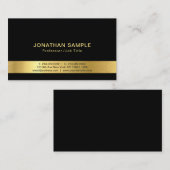 Elegant Modern Black en Gold Sjabloon Cool Visitekaartje (Voorkant / Achterkant)