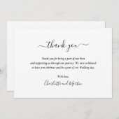 Elegant Modern Black en White Bedankkaart (Voorkant / Achterkant)