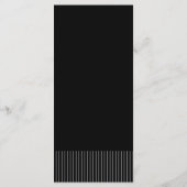 Elegant Modern Black en White Pinstripes Menu (Achterkant)