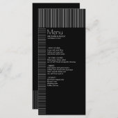Elegant Modern Black en White Pinstripes Menu (Voorkant / Achterkant)
