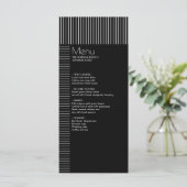 Elegant Modern Black en White Pinstripes Menu (Staand voorkant)