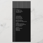 Elegant Modern Black en White Pinstripes Menu (Voorkant)