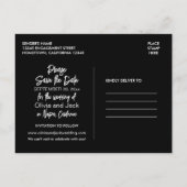 Elegant Modern Black en White Save the Date Briefkaart (Achterkant)
