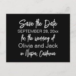 Elegant Modern Black en White Save the Date Briefkaart