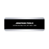 Elegant Modern Black Faux Silver Sjabloon Creative Etiket (Voorkant)