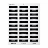 Elegant Modern Black Faux Silver Sjabloon Creative Etiket (Full Sheet)