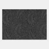 Elegant Modern Black Floral Pattern Inpakpapier Vel (Voorkant 2)