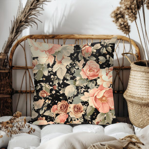 Elegant Modern Black Floral Pattern Kussen