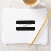 Elegant Modern Black Floral Return Address Labels (Insitu)