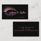 Elegant Modern Black, Glitter Faux Lashes, Makeup Visitekaartje (Voorkant / Achterkant)