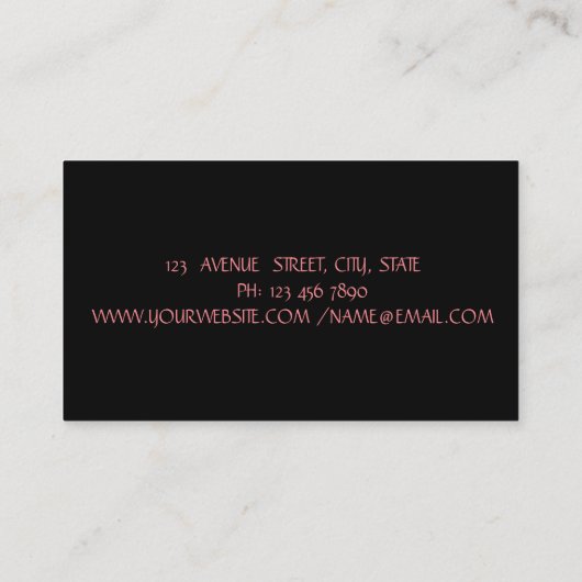 Elegant Modern Black, Glitter Faux Lashes, Makeup Visitekaartje (Achterkant)