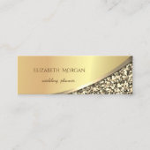 Elegant Modern Black, Glitter, Gold Mini Visitekaartje (Voorkant)
