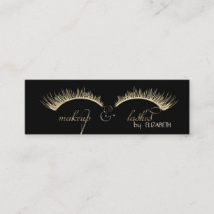 Elegant Modern, Black, Glitter Lashes Mini Visitekaartje