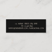 Elegant Modern, Black, Glitter Lashes Mini Visitekaartje (Achterkant)