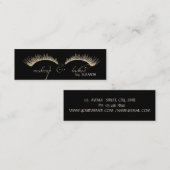 Elegant Modern, Black, Glitter Lashes Mini Visitekaartje (Voorkant / Achterkant)